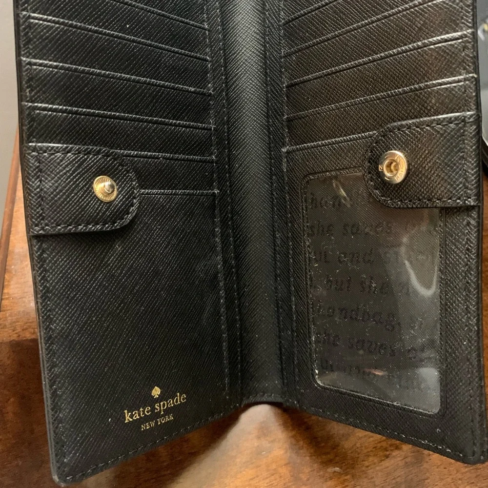 Kate Spade Wallet Black and Polka Dot - Picture 4 of 4